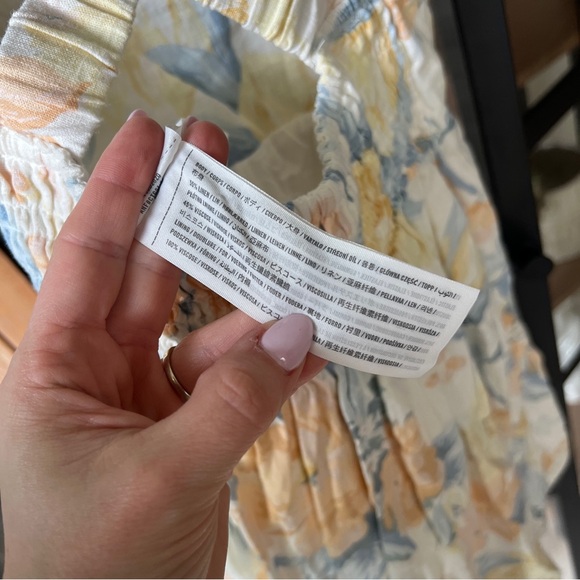 Abercrombie linen romper floral pastel vneck sleeveless watercolor dress - Picture 9 of 11